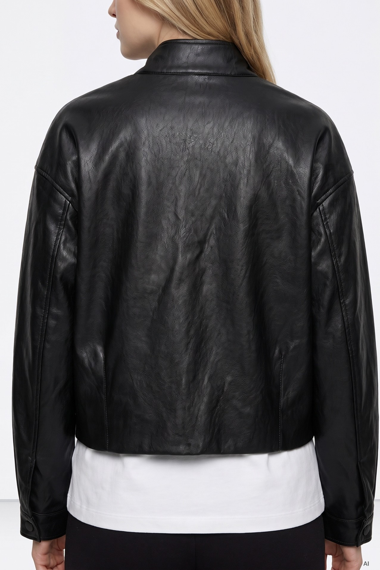 Casaco preto estilo bomber