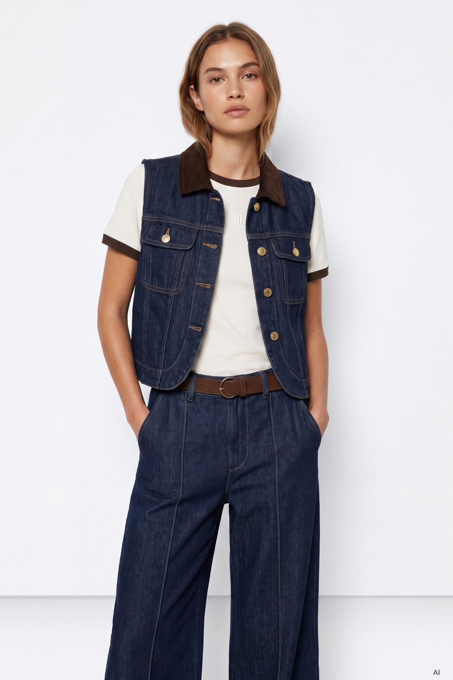 Colete oversized azul-escuro